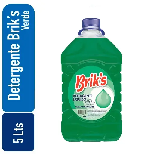 [7804557822244] Detergente bidon Briks Verde 5 Lts