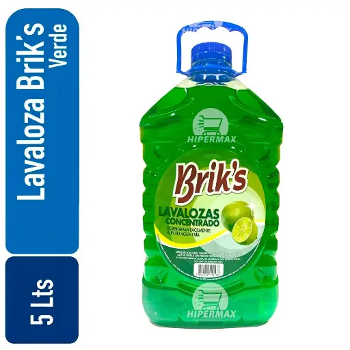 [7804932110189] Lavaloza bidón Briks Verde 5 Lts