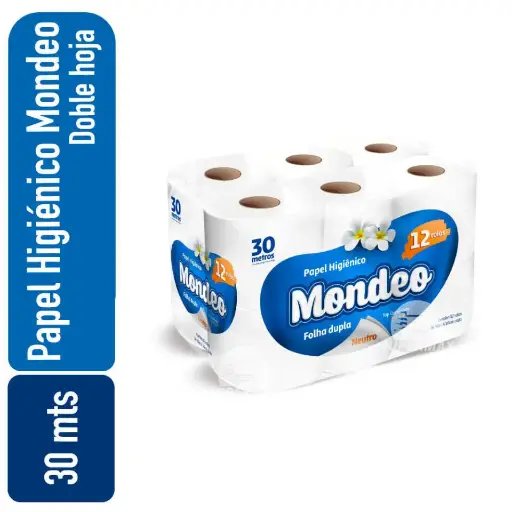 [7899853804582] Papel Higiénico Mondeo 30mts (Pack 12)