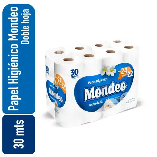 [7899853804599] Papel Higienico Mondeo 30mts (Pack 24)
