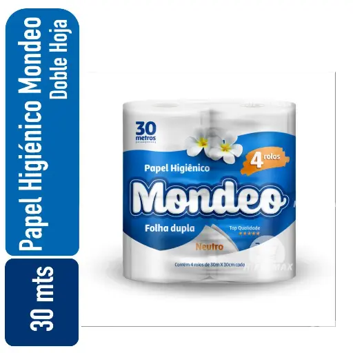 [7899853804605] Papel Higienico Mondeo 30mts (Pack 4)